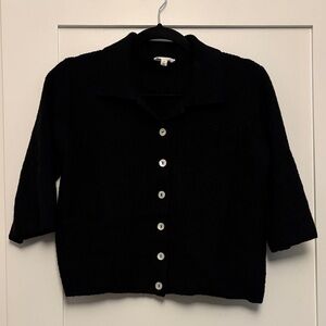 a loves a Collared Black Women's Button-Down Sweater